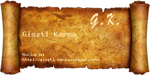 Gisztl Karsa névjegykártya